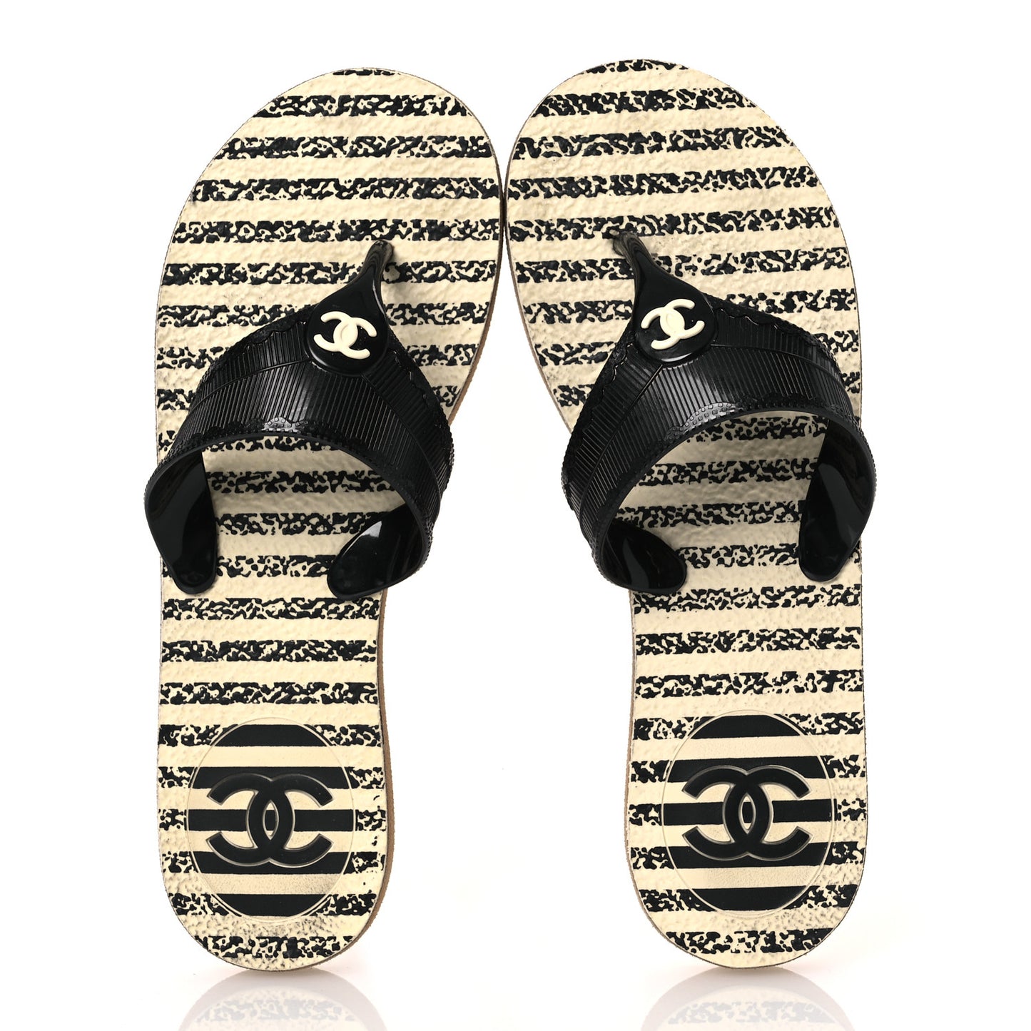 Entre Doigts Thong Sandals 39 Black White