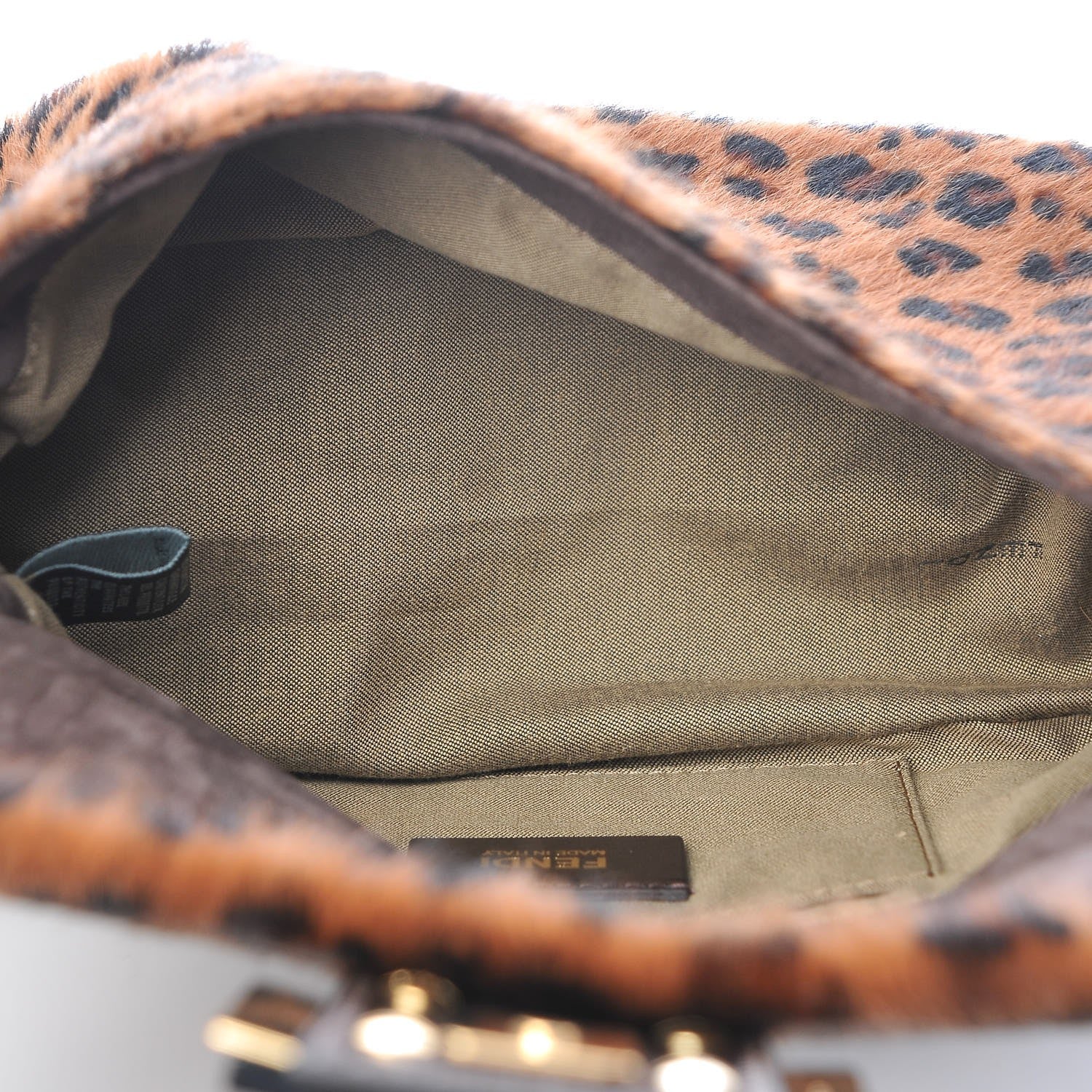Fendi Calf Hair Leopard Print Baguette Brown 5 of 7