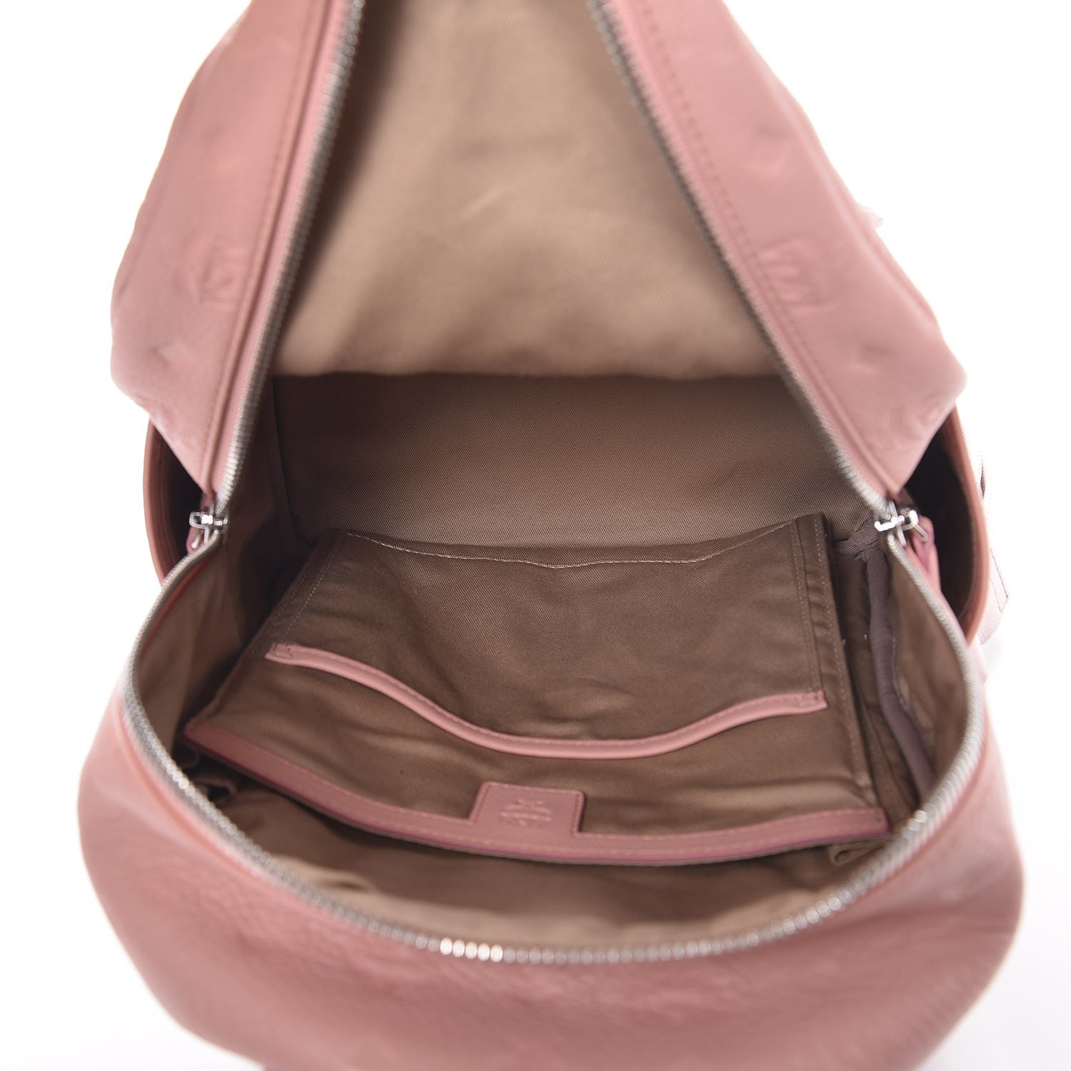 MCM Calfskin Ottomar Monogram Small Backpack Pink 5 of 10