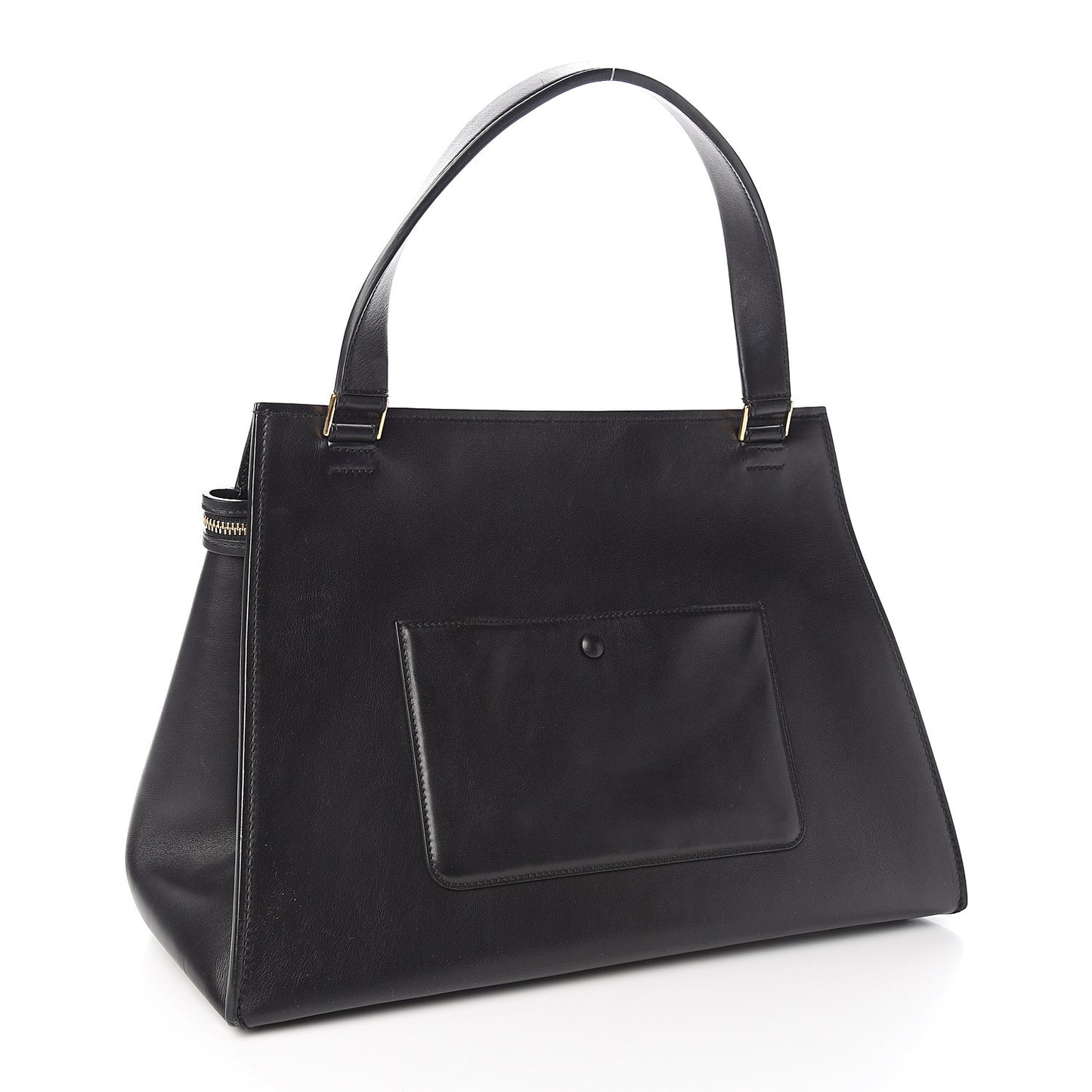 Supple Calfskin Medium Edge Shoulder Bag Black