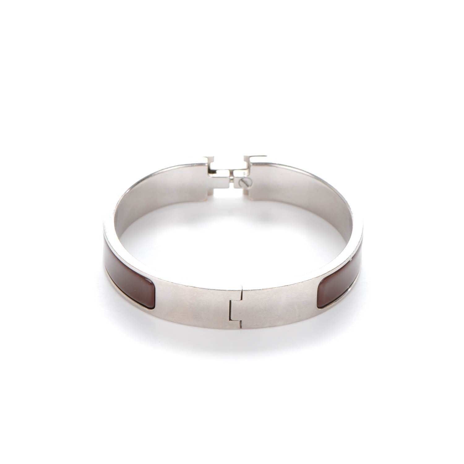 Hermes Enamel Narrow Clic Clac H Bracelet PM Chocolate 3 of 5