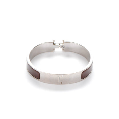 Hermes Enamel Narrow Clic Clac H Bracelet PM Chocolate 3 of 5