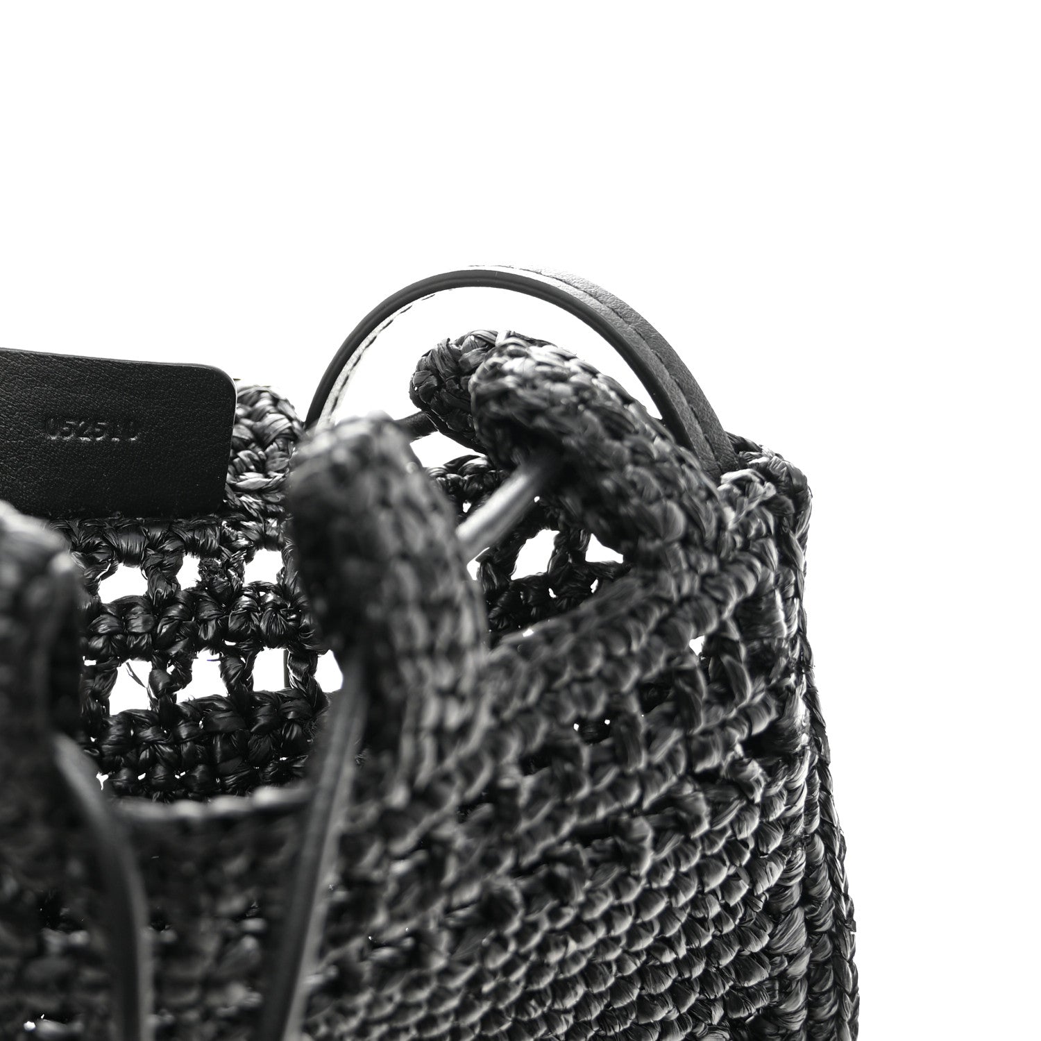 Loewe Raffia Logo Drawstring Pocket Crossbody Black 7 of 10