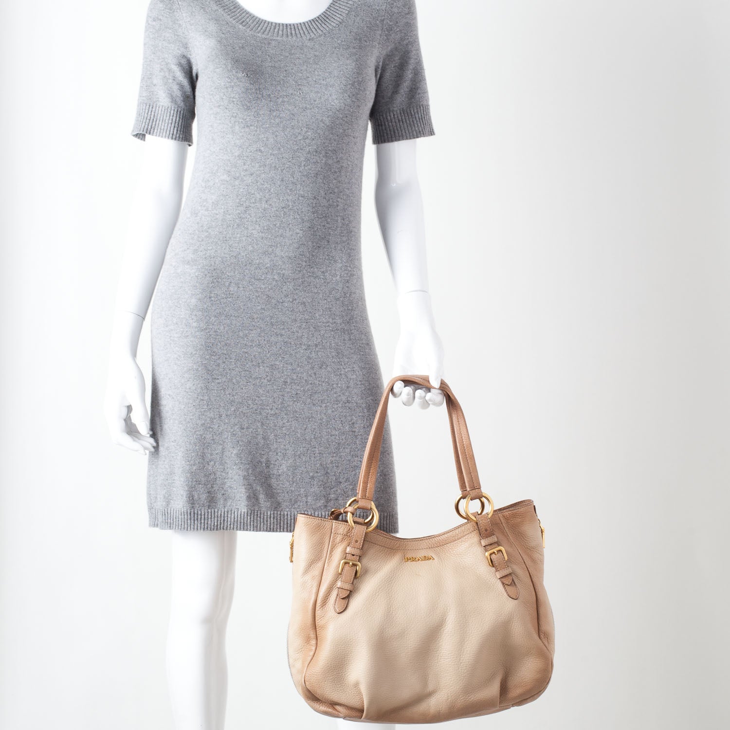 Prada Cervo Antik Shoulder Bag Quarzo Sfumato 2 of 11