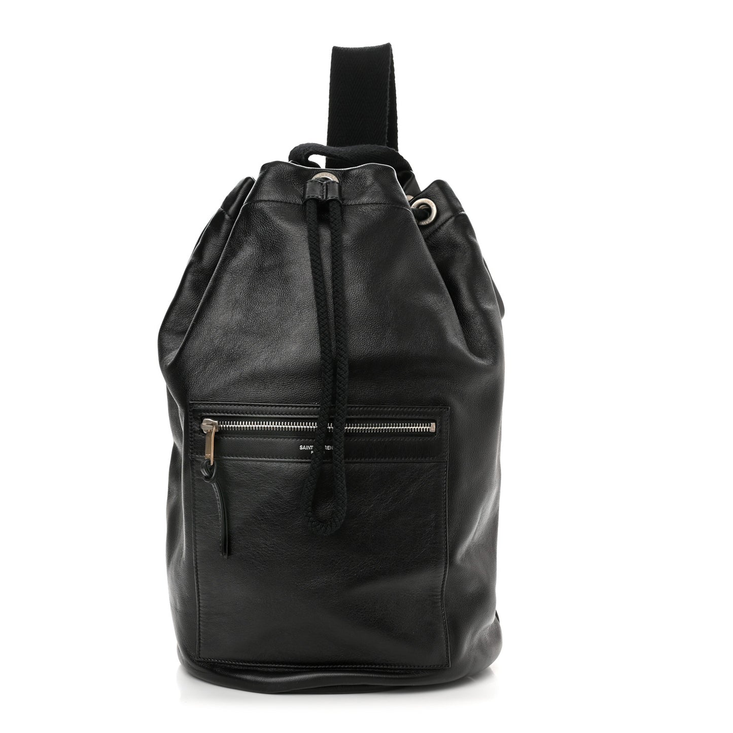 Smooth Calfskin City Sailor Drawstring Backpack Black
