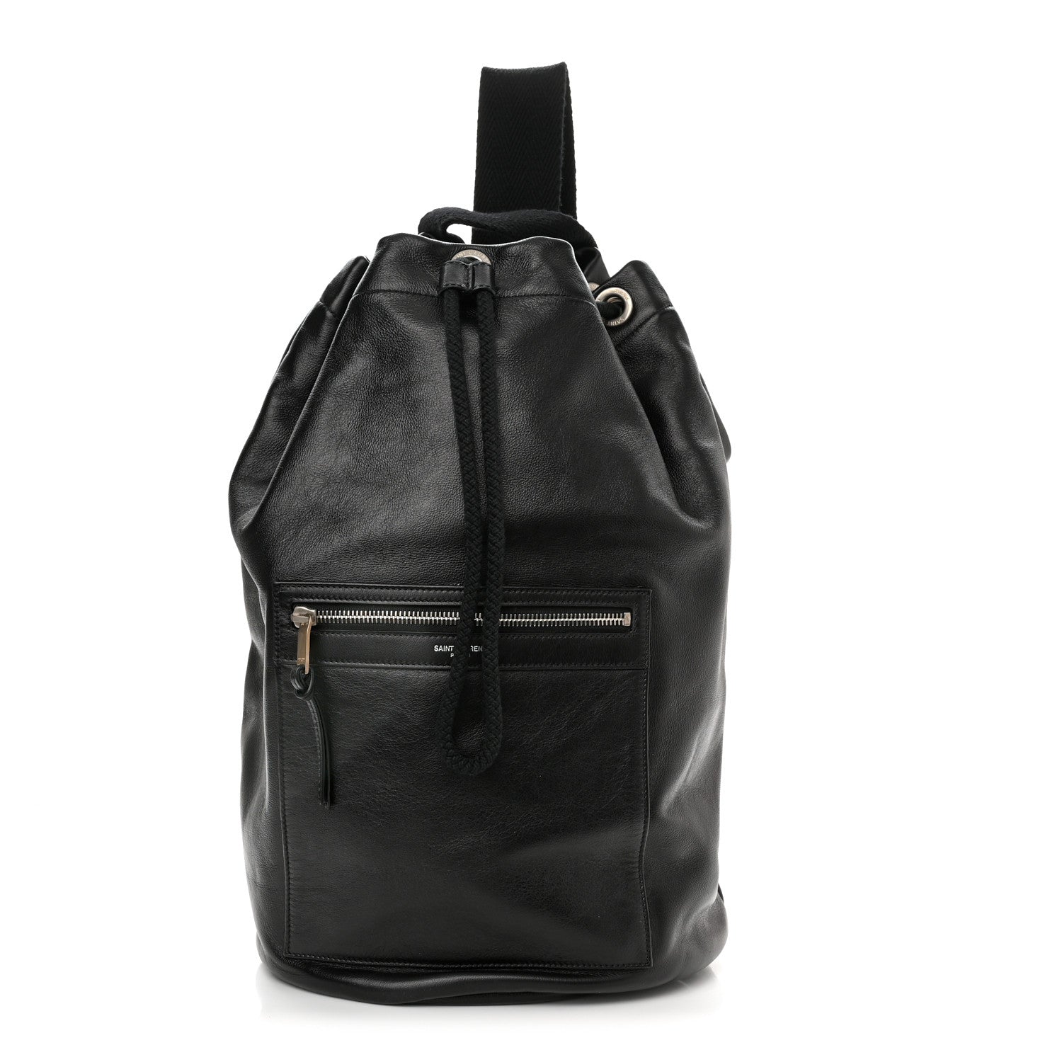 Saint Laurent Smooth Calfskin City Sailor Drawstring Backpack Black 3 of 11