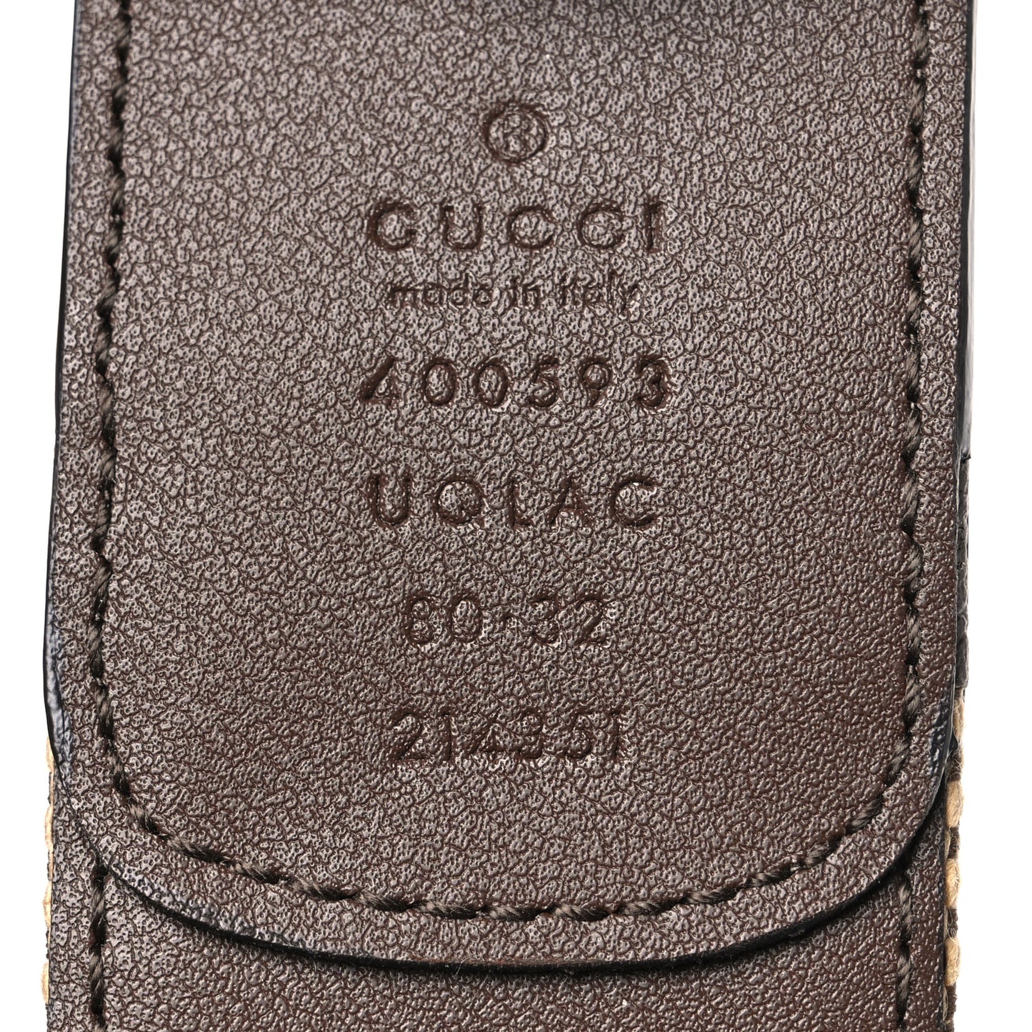 Monogram Jumbo GG Textured Dollar Calfskin Double G 40mm Belt 80 32 Camel Ebony
