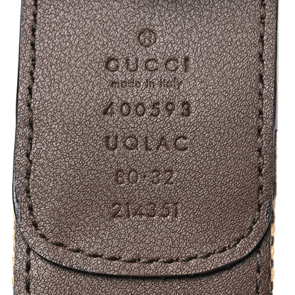 Gucci Monogram Jumbo GG Textured Dollar Calfskin Double G 40mm Belt 80 32 Camel Ebony 5 of 5