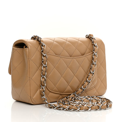 Chanel Lambskin Quilted Mini Rectangular Flap Dark Beige 3 of 10