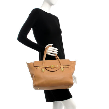 Versace Deerskin Large Signature Tote Camel 3 of 7