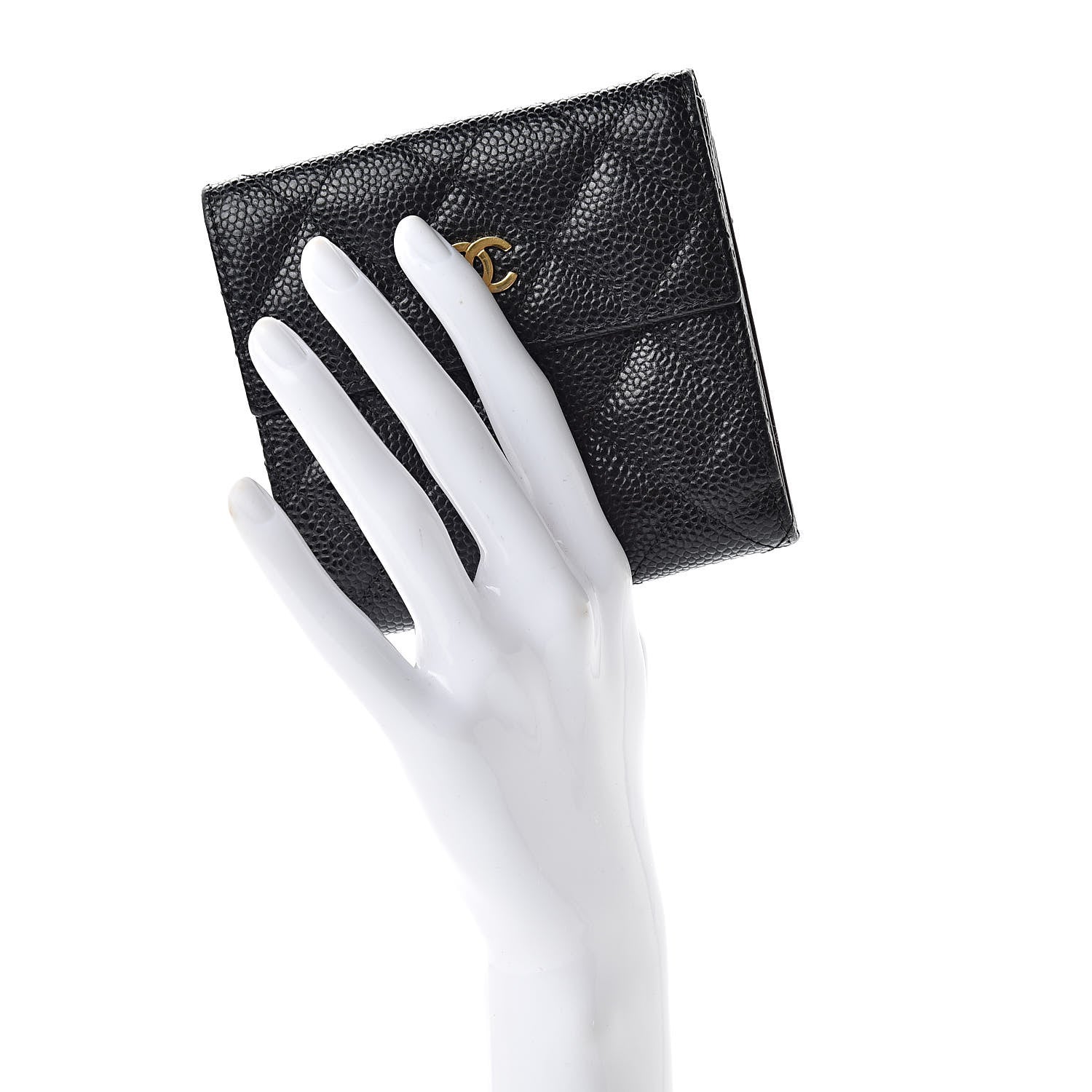 Chanel Caviar Quilted Compact French Flap Wallet Black 2 of 11