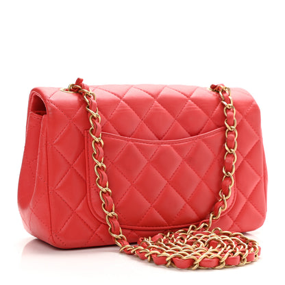 Chanel Lambskin Quilted Mini Rectangular Flap Red 3 of 17