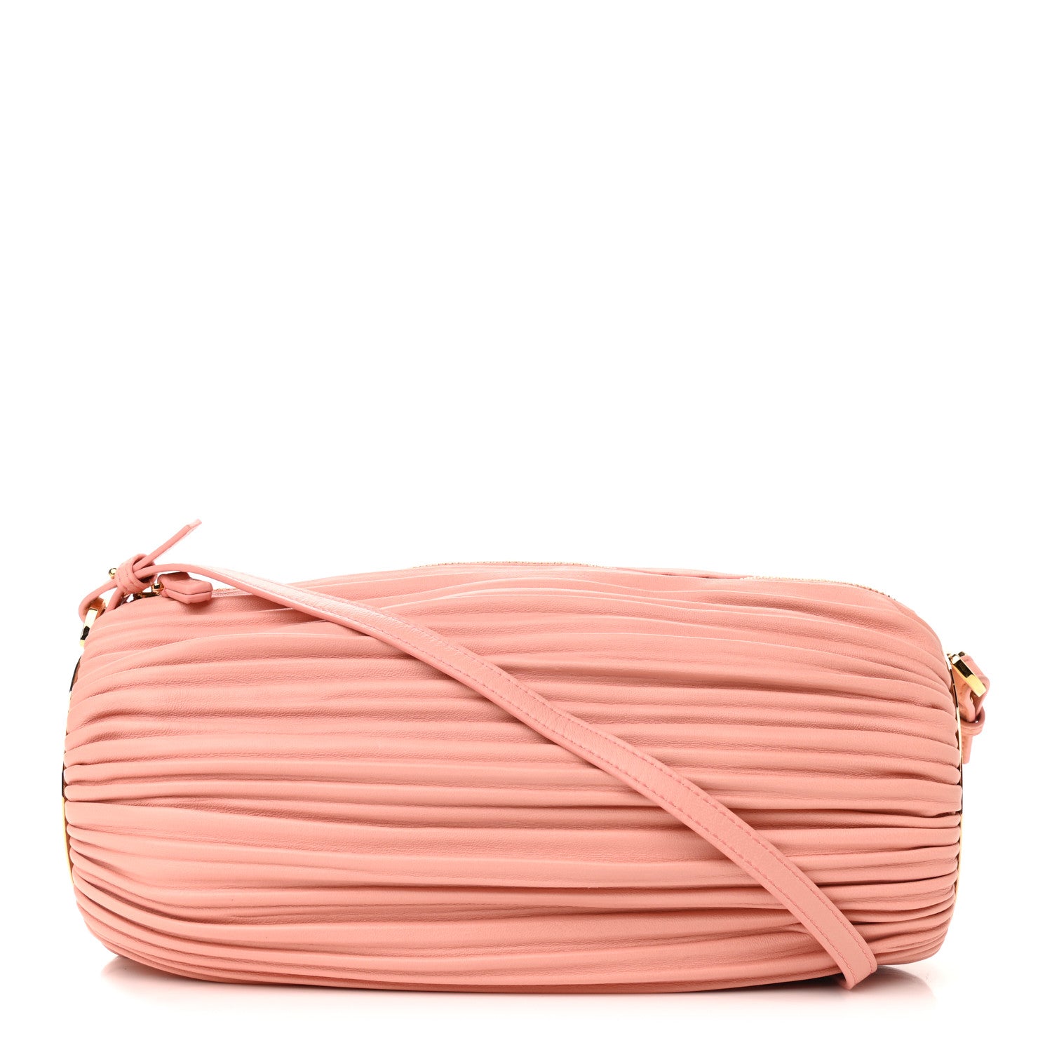Loewe Lambskin Pleated Bracelet Pouch Shoulder Bag Blossom 1 of 8