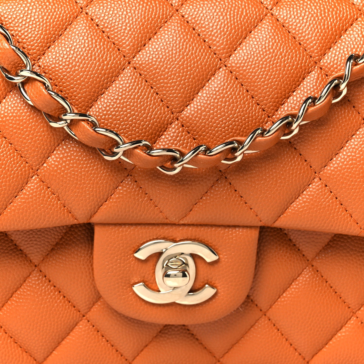 Chanel Caviar Quilted Medium Double Flap Light Brown Light Brown 9 of 11