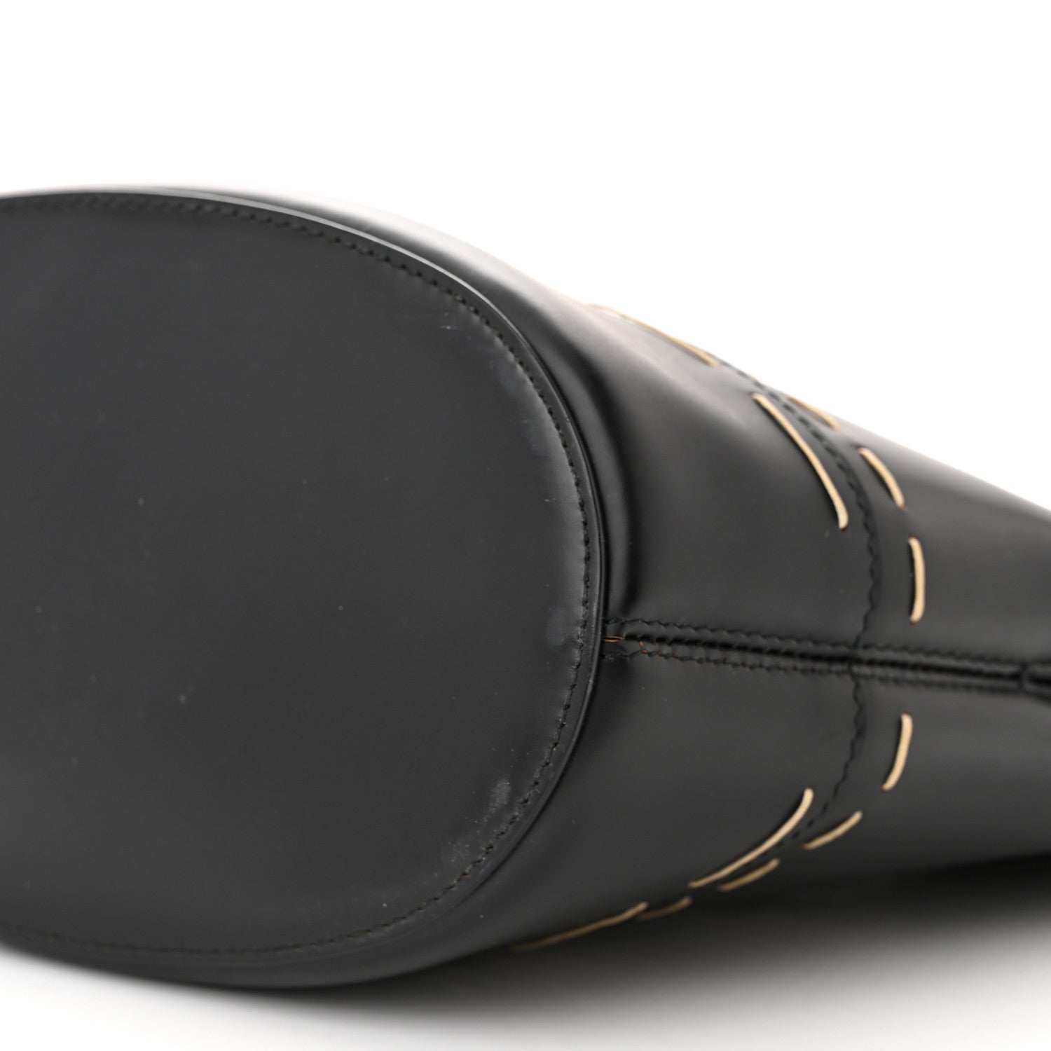 Balenciaga Calfskin Pickstitch Mini Top Handle Bucket Bag Black 10 of 11