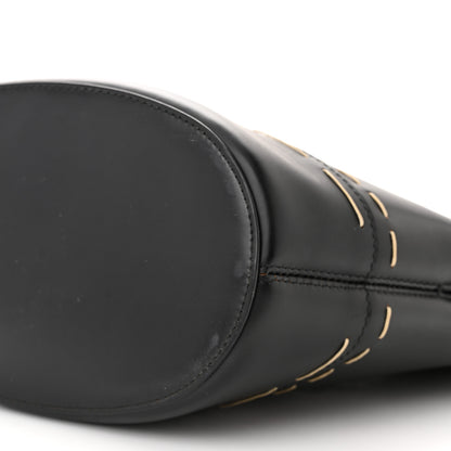 Balenciaga Calfskin Pickstitch Mini Top Handle Bucket Bag Black 10 of 11