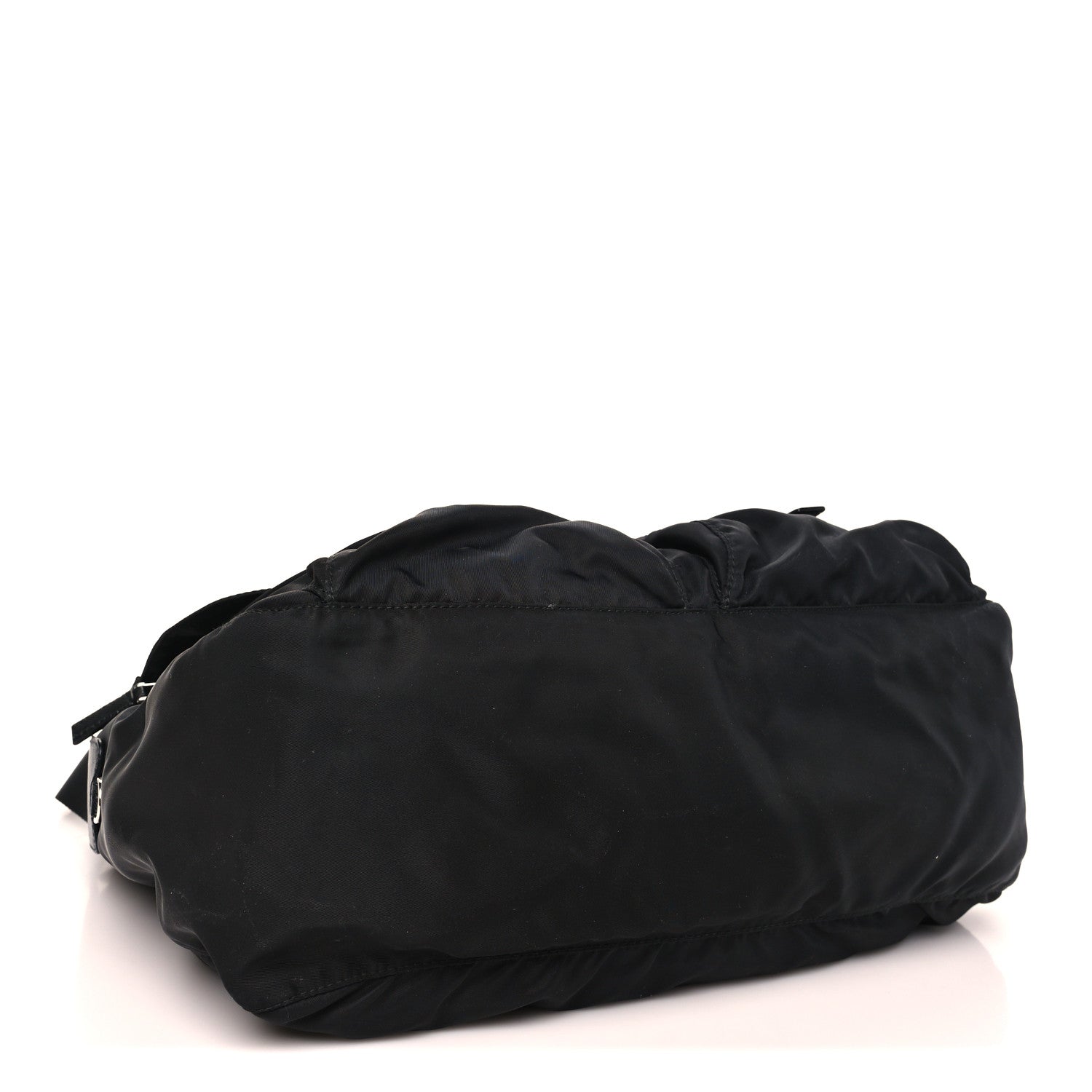 Prada Tessuto Nylon Saffiano Double Buckle Messenger Shoulder Bag Black 4 of 11