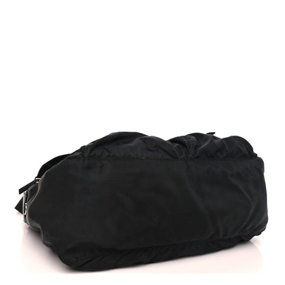 Prada Tessuto Nylon Saffiano Double Buckle Messenger Shoulder Bag Black 4 of 11