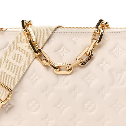 Louis Vuitton Lambskin Embossed Monogram Coussin PM Beige Cream 7 of 10