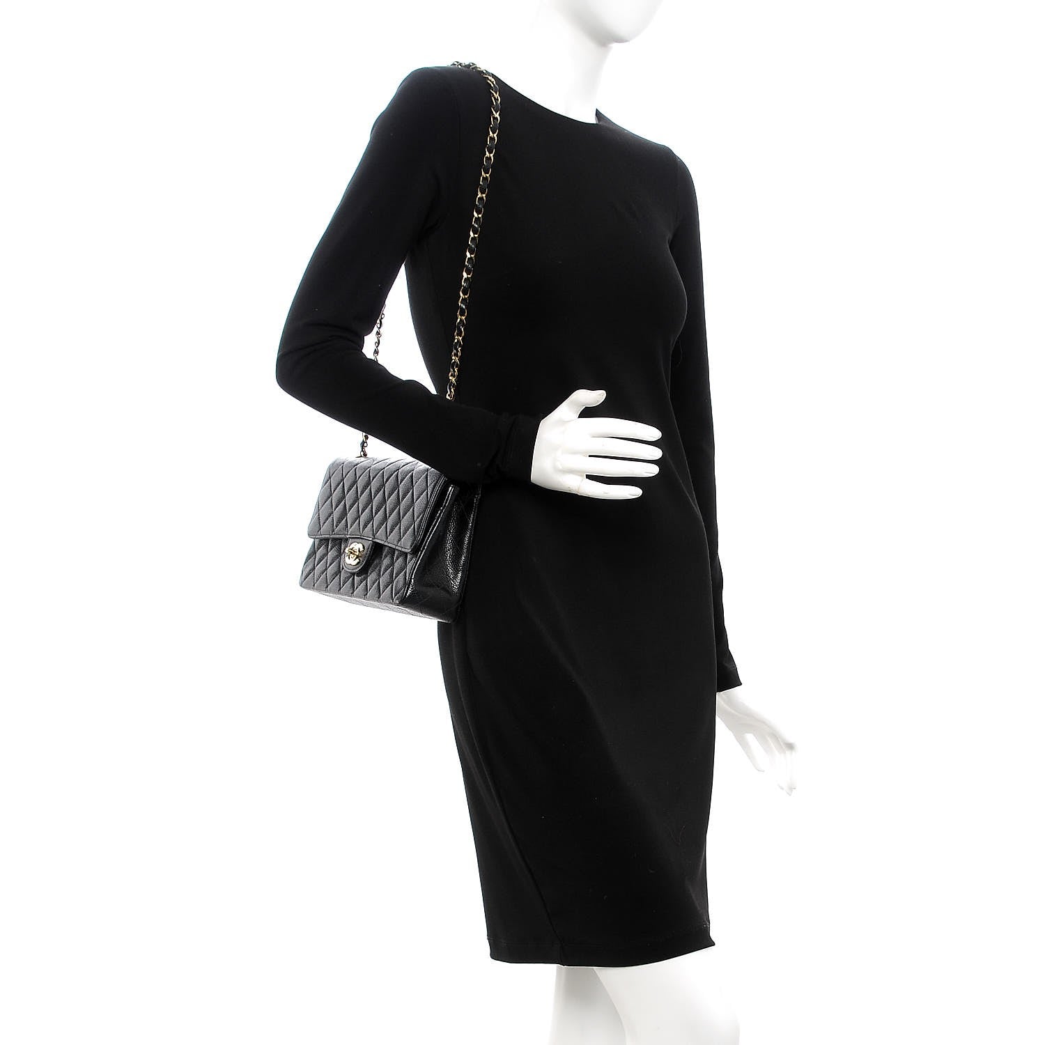 Chanel Caviar Quilted Medium Double Flap Black 2 of 10