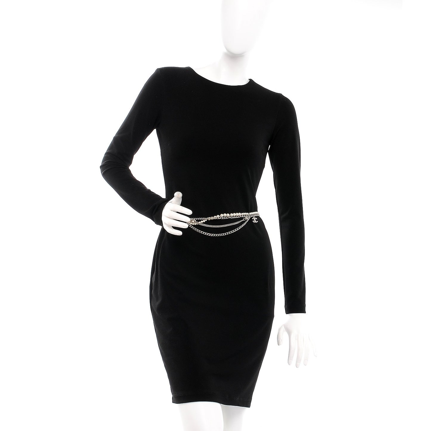Pearl CC Chain Belt Silver