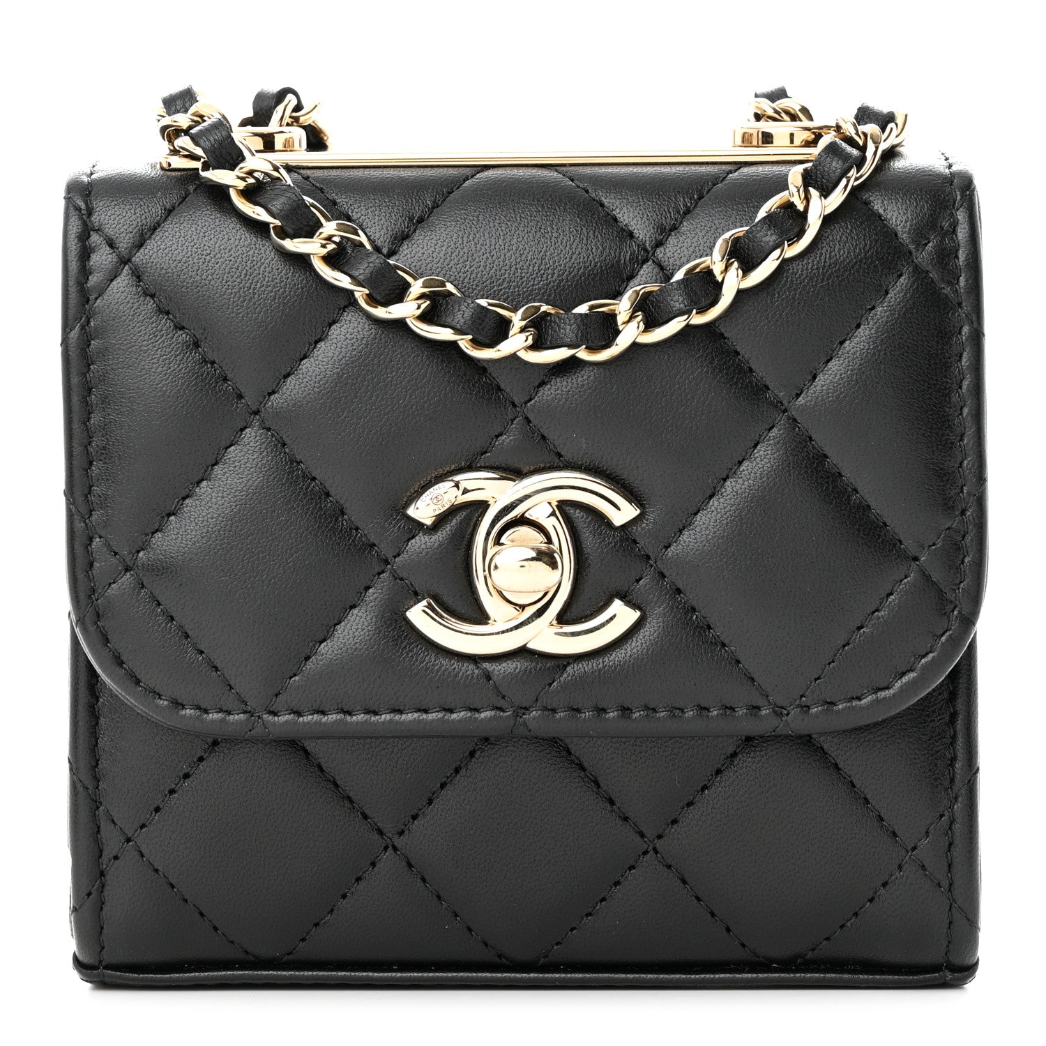 Chanel Lambskin Quilted Mini Trendy CC Chain Wallet Black 1 of 12