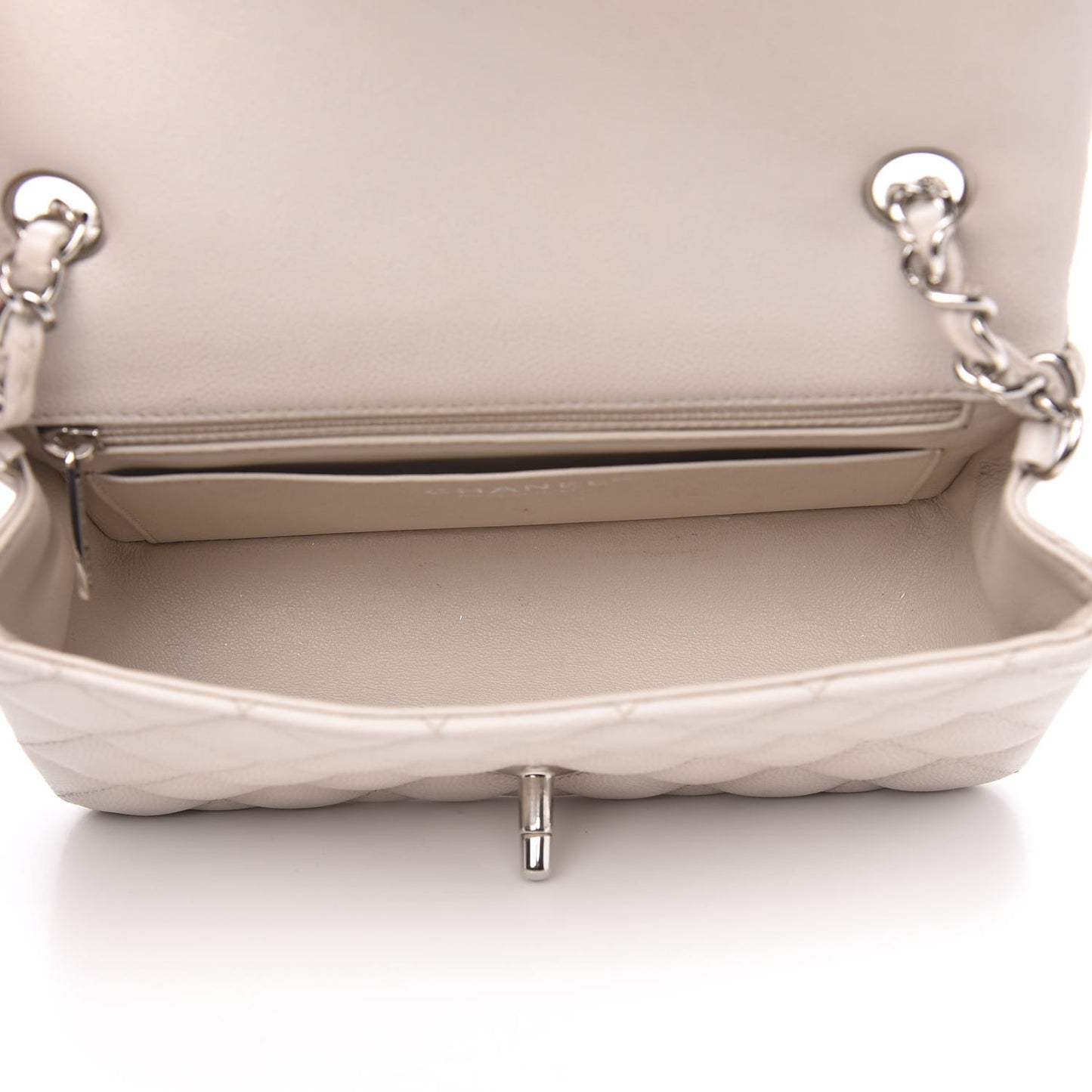 Caviar Quilted Mini Rectangular Flap White