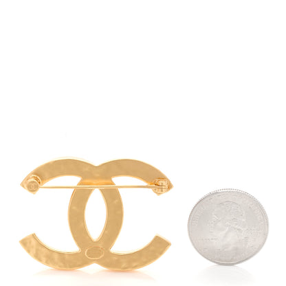 Chanel Metal Enamel CC Brooch Gold White 2 of 4