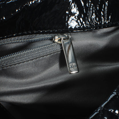 Chanel Vinyl Graphic Edge Accordion Flap Bag Black 6 of 8