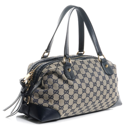 Gucci Monogram Brick Lane Small Boston Navy 3 of 8
