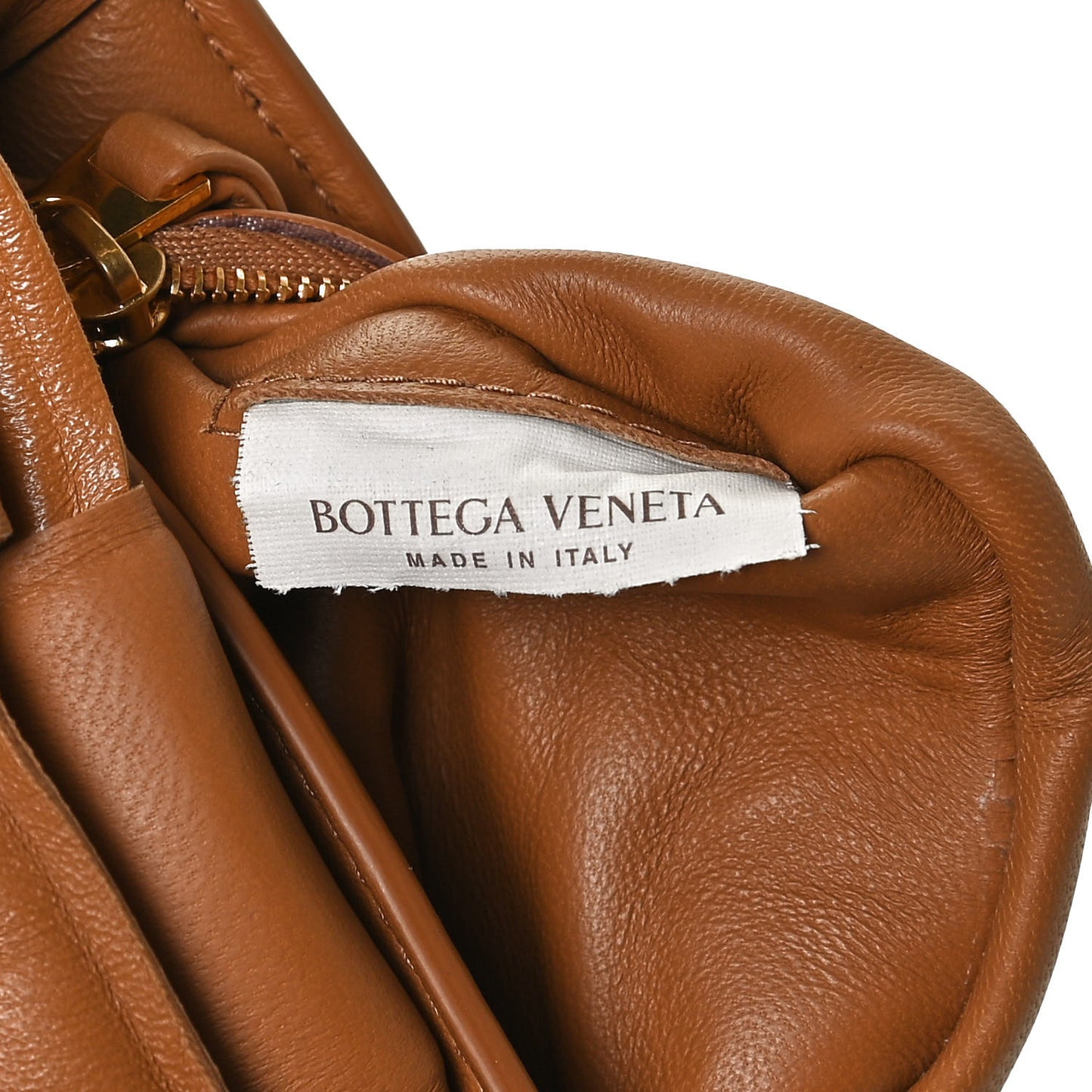 Nappa Maxi Intreccio Padded Cassette Crossbody Bag Caramel
