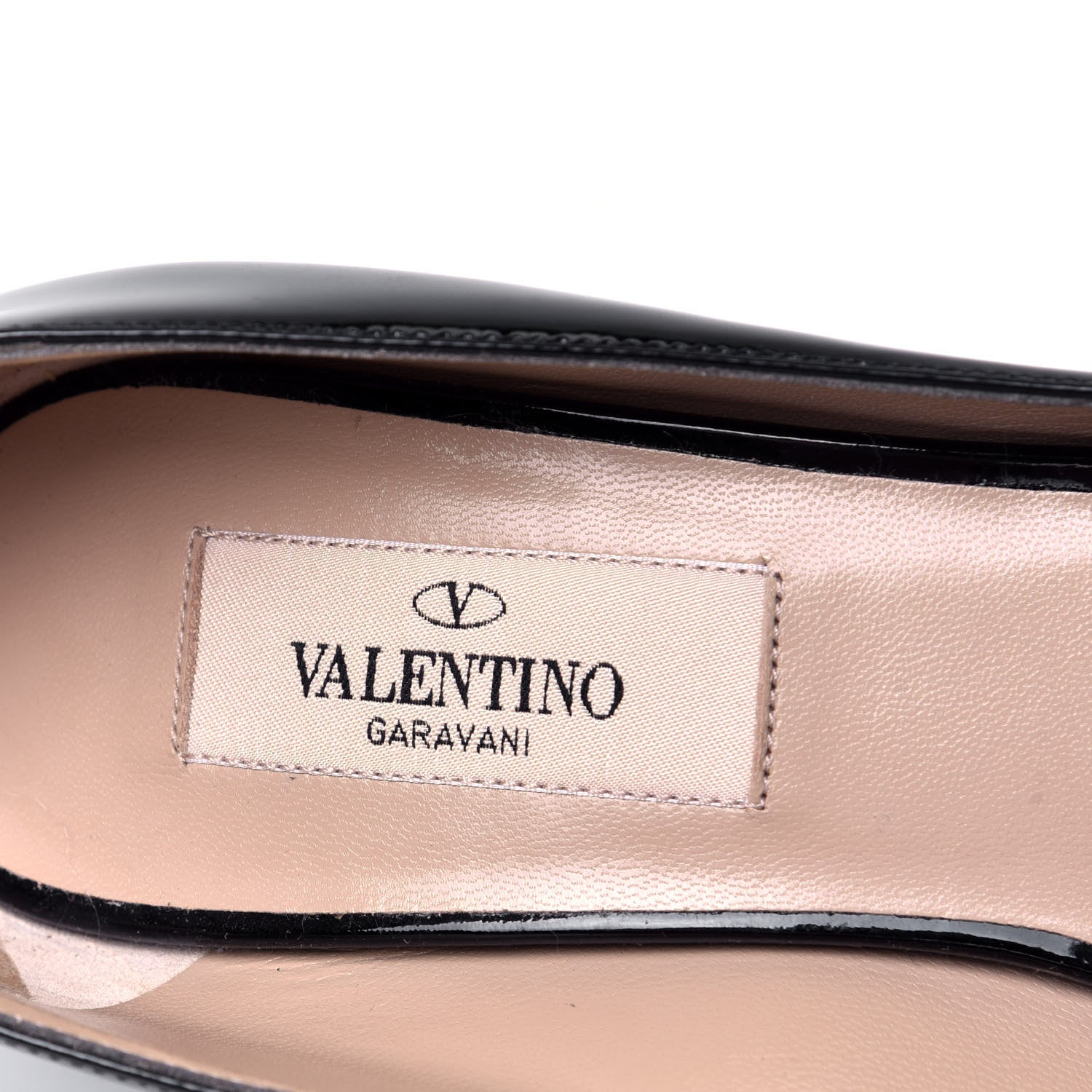 Valentino Garavani Patent Couture Bow Peep Toe Low Heel Pumps 36 Black 6 of 6