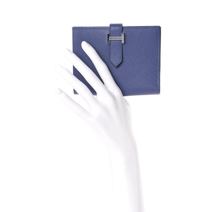 Hermes Epsom Bearn Compact Wallet Bleu Brighton 2 of 11