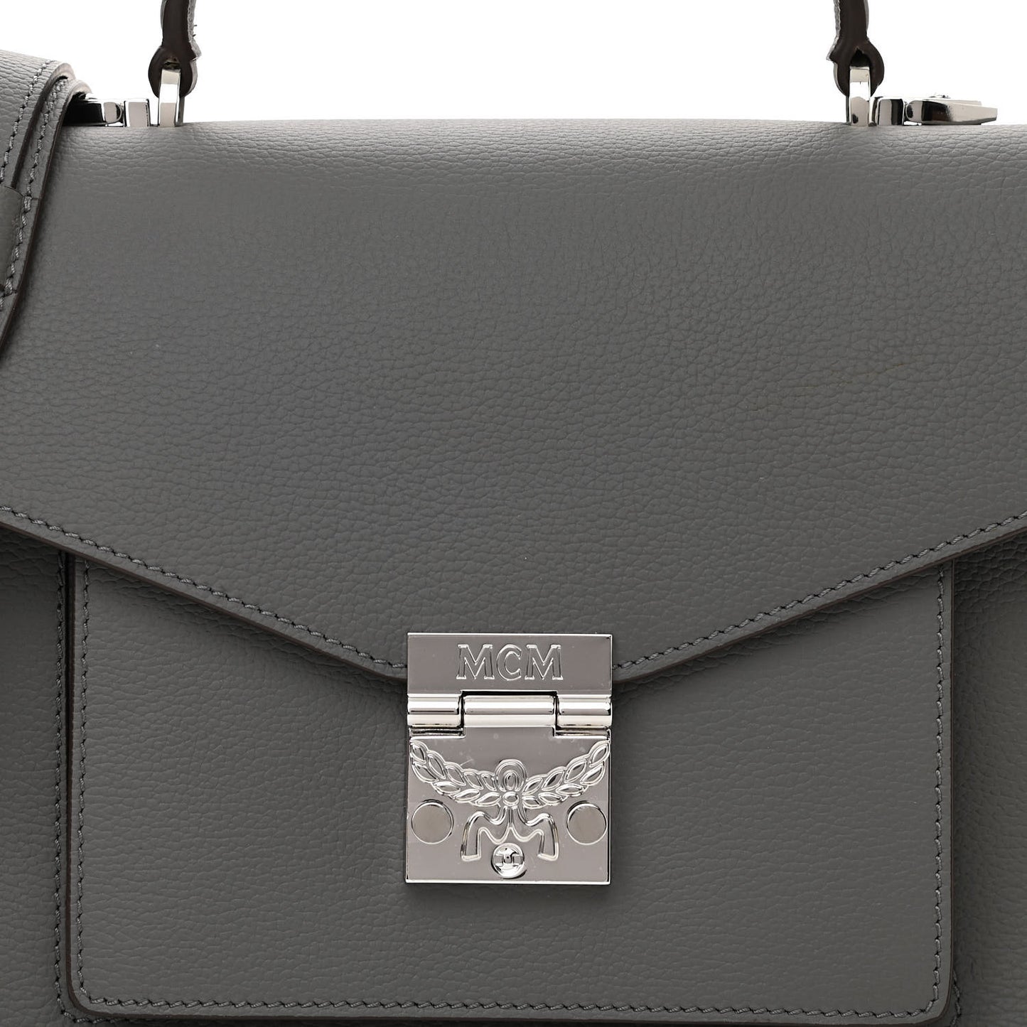 Grained Calfskin Medium Patricia Park Avenue Satchel Grey