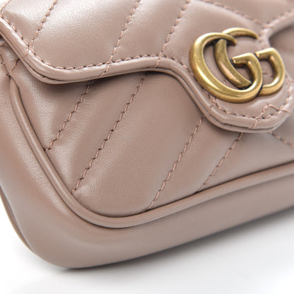 Gucci Calfskin Matelasse Heart GG Marmont 2.0 Coin Purse On A Chain Porcelain Rose 7 of 9