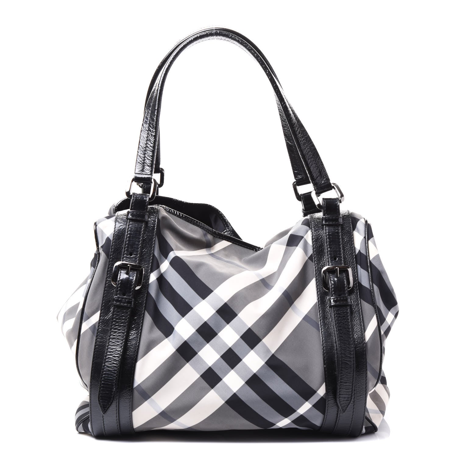 Burberry Nylon Beat Check Victoria Tote Black 1 of 9