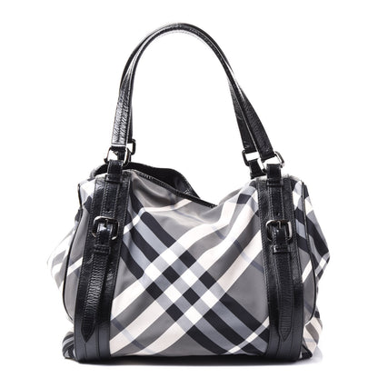 Burberry Nylon Beat Check Victoria Tote Black 1 of 9