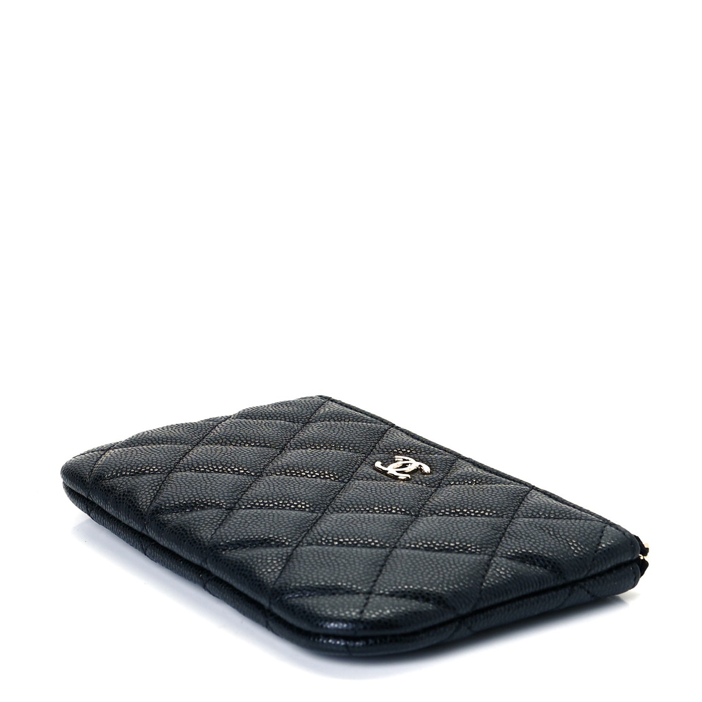 Caviar Quilted Small Cosmetic Case Black