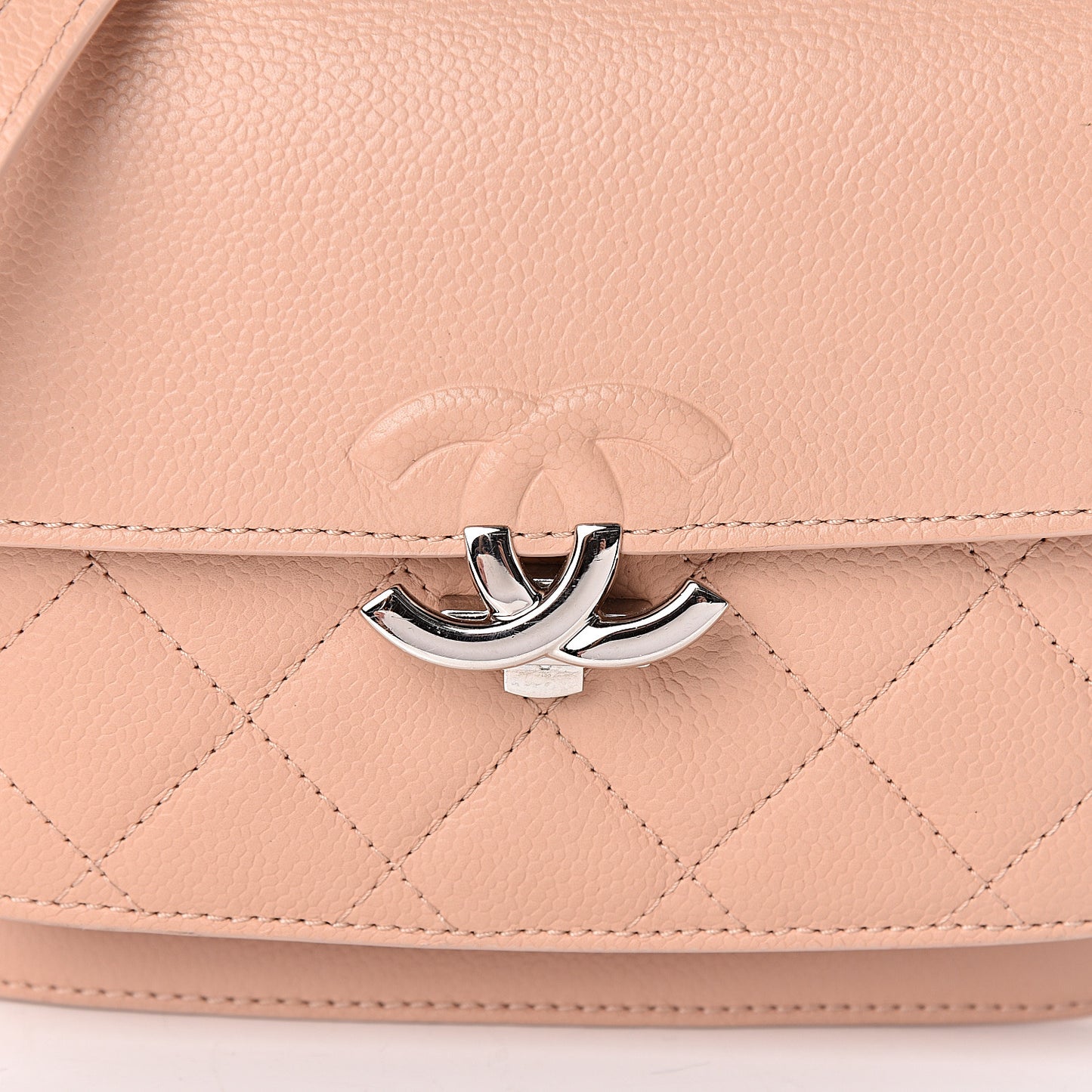 Caviar Quilted CC Box Flap Light Pink