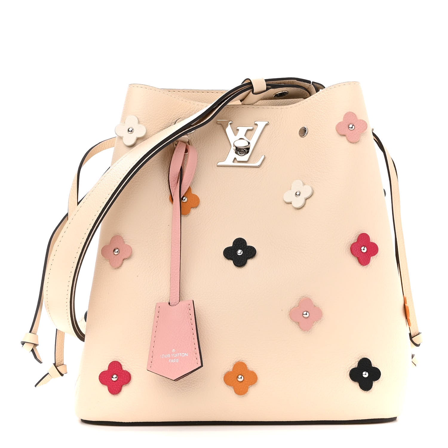 Louis Vuitton Calfskin Flowers Lockme Bucket Creme 1 of 9