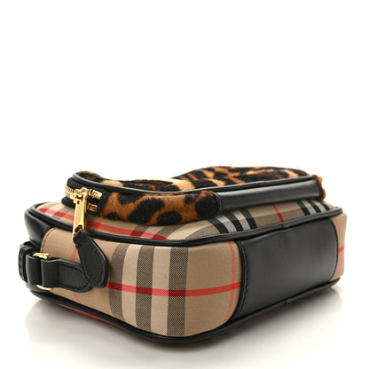 Burberry Vintage Check Calf Hair Leopard Print Small Camera Bag 4 of 8