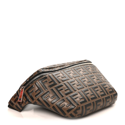 Fendi Vitello Century Bi-Color FF 1974 Embossed Belt Bag Maya Black 4 of 10