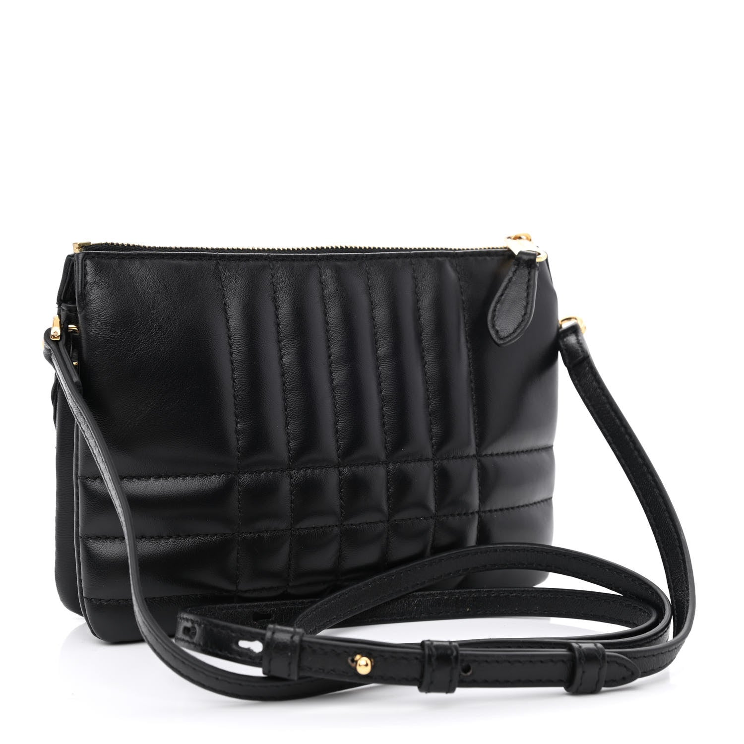 Burberry Lambskin Quilted Lola Double Pouch Crossbody Black 3 of 11