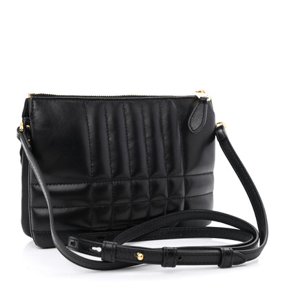 Burberry Lambskin Quilted Lola Double Pouch Crossbody Black 3 of 11