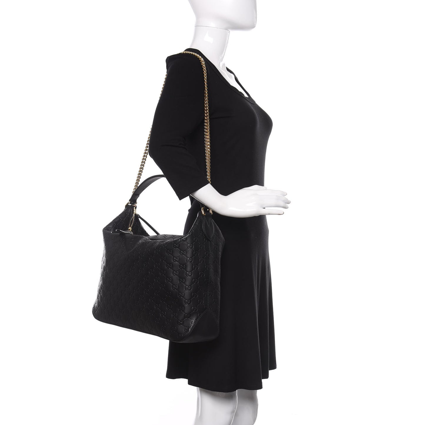 Guccissima Signature Large Linea A Hobo Black