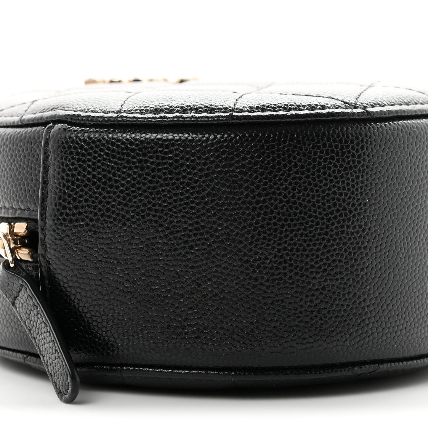 Caviar Quilted Gripoix CC Round Clutch With Chain Black