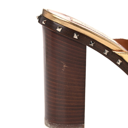 Valentino Garavani Nappa Soul Rockstud High Heel Mules 40 Gold 14 of 20