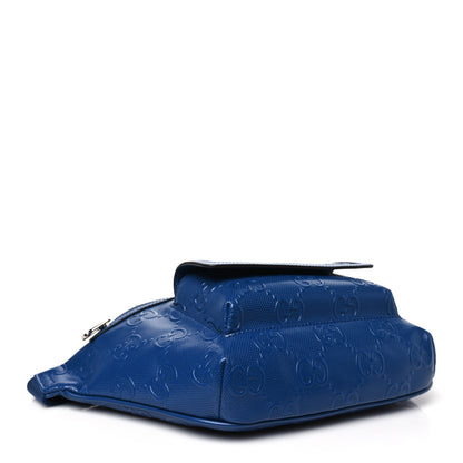 Gucci Calfskin GG Tennis Embossed Pocket Belt Bag 90 Intense Metal Blue 4 of 10