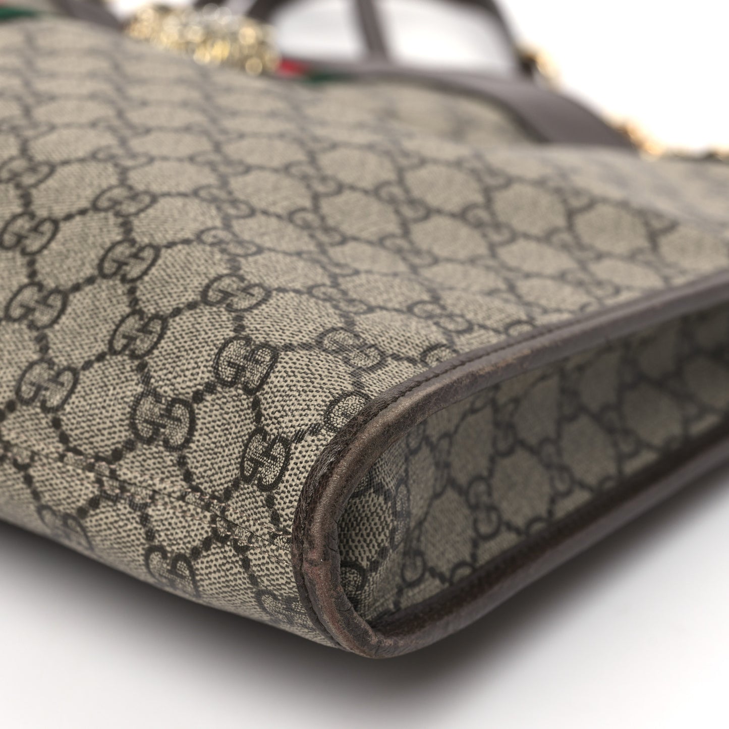 GG Supreme Monogram Large Rajah Chain Tote Beige New Acero