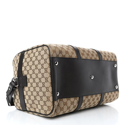 Gucci Monogram Dollar Calfskin Boston Duffle Bag Beige Ebony Testa di Moro Marrone Scuro 3 of 4